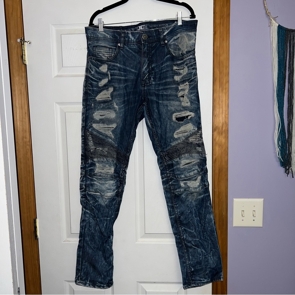 Men's Blue Distressed Jeans